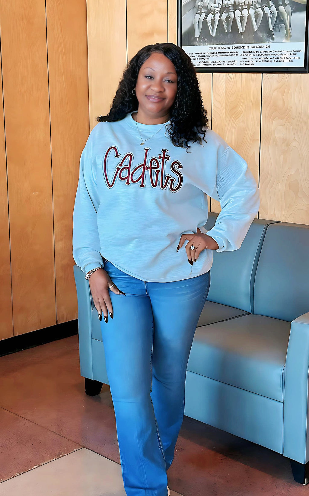 Grey Crewneck w/ Cadets Script