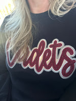 Wms BLACK Crewneck w/ Sparkle CADETS