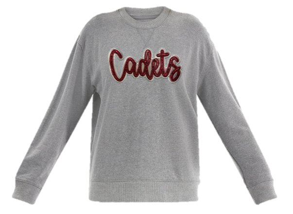 Grey Crewneck w/ Sparkle CADETS