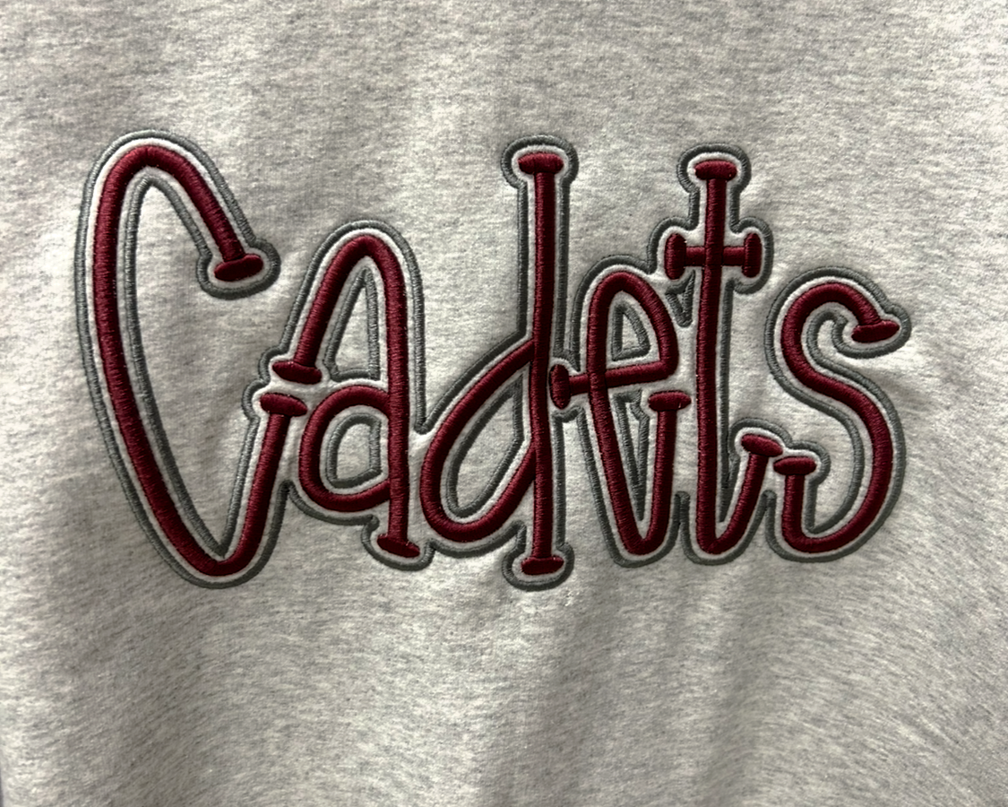 Grey Crewneck w/ Cadets Script