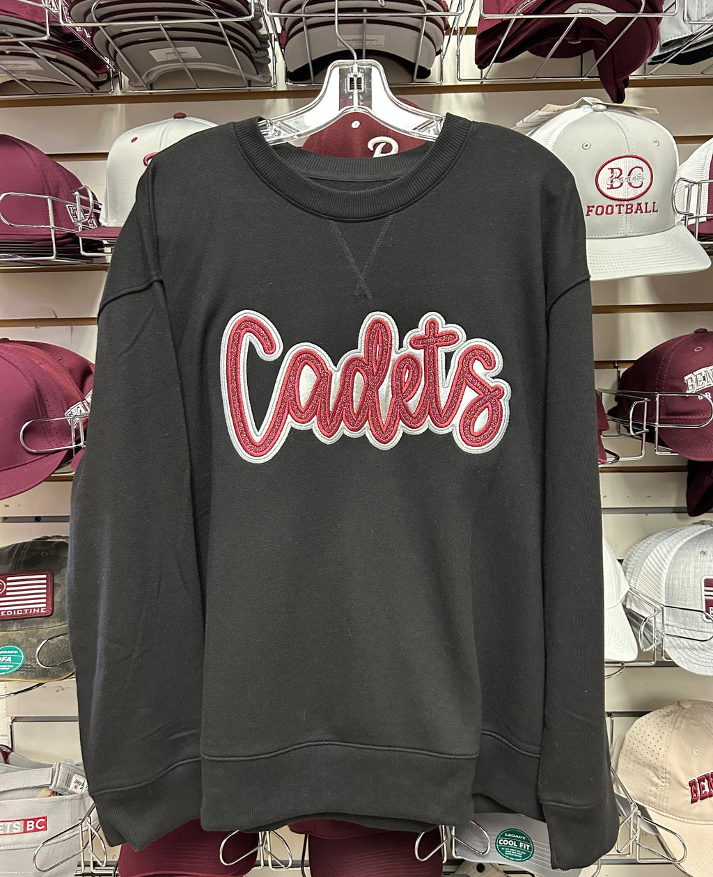 Wms BLACK Crewneck w/ Sparkle CADETS