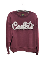 Wms MAROON Crew w/ Puffy Script