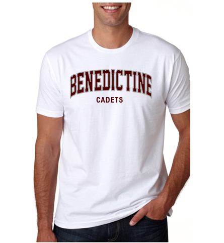 White BENEDICTINE (Dri-Fit) TEE