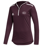 Women's Adidas MAROON Hooded L/S Tee